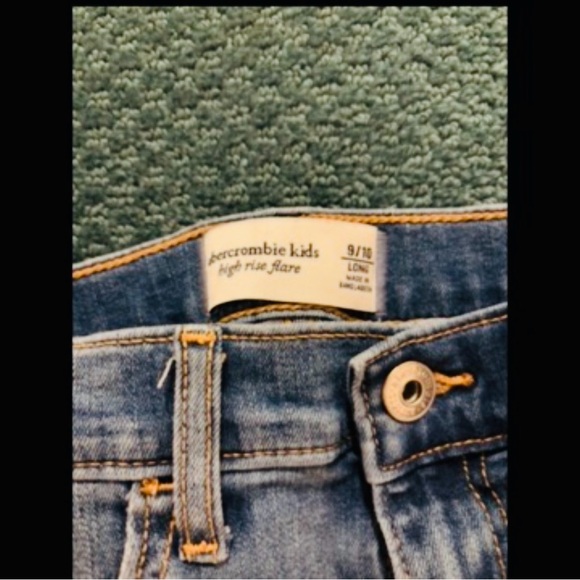 ABERCROMBIE Kids Light Blue Distressed High Rise Flare Jeans, Size 9/10 - Picture 3 of 5